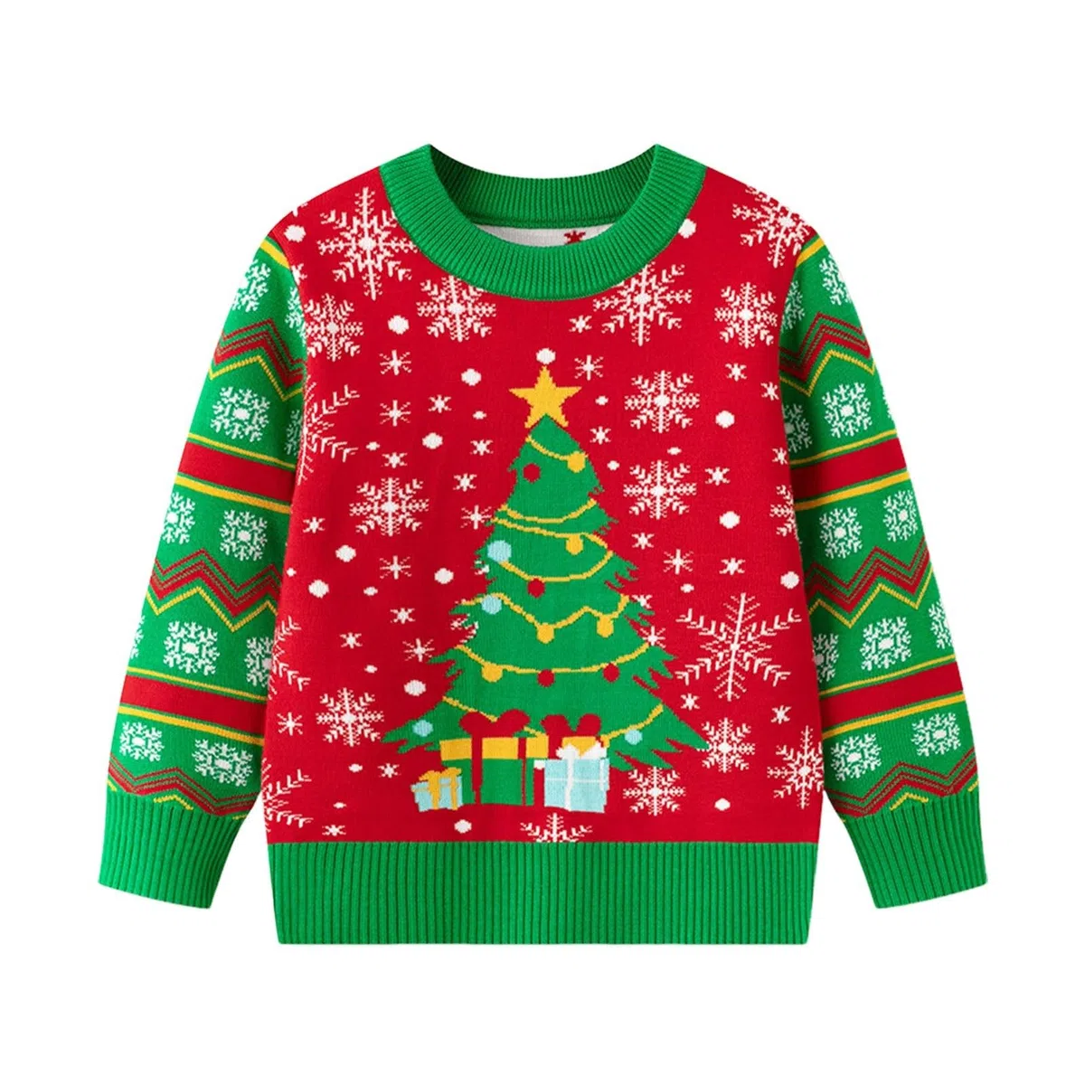Suéter de Navidad para niños y niñas, diseño de Papá Noel, árbol de Navidad, dinosaurio, cuello redondo, suéter de punto para niños pequeños, manga larga, para fiestas de Navidad, casual, moderno
