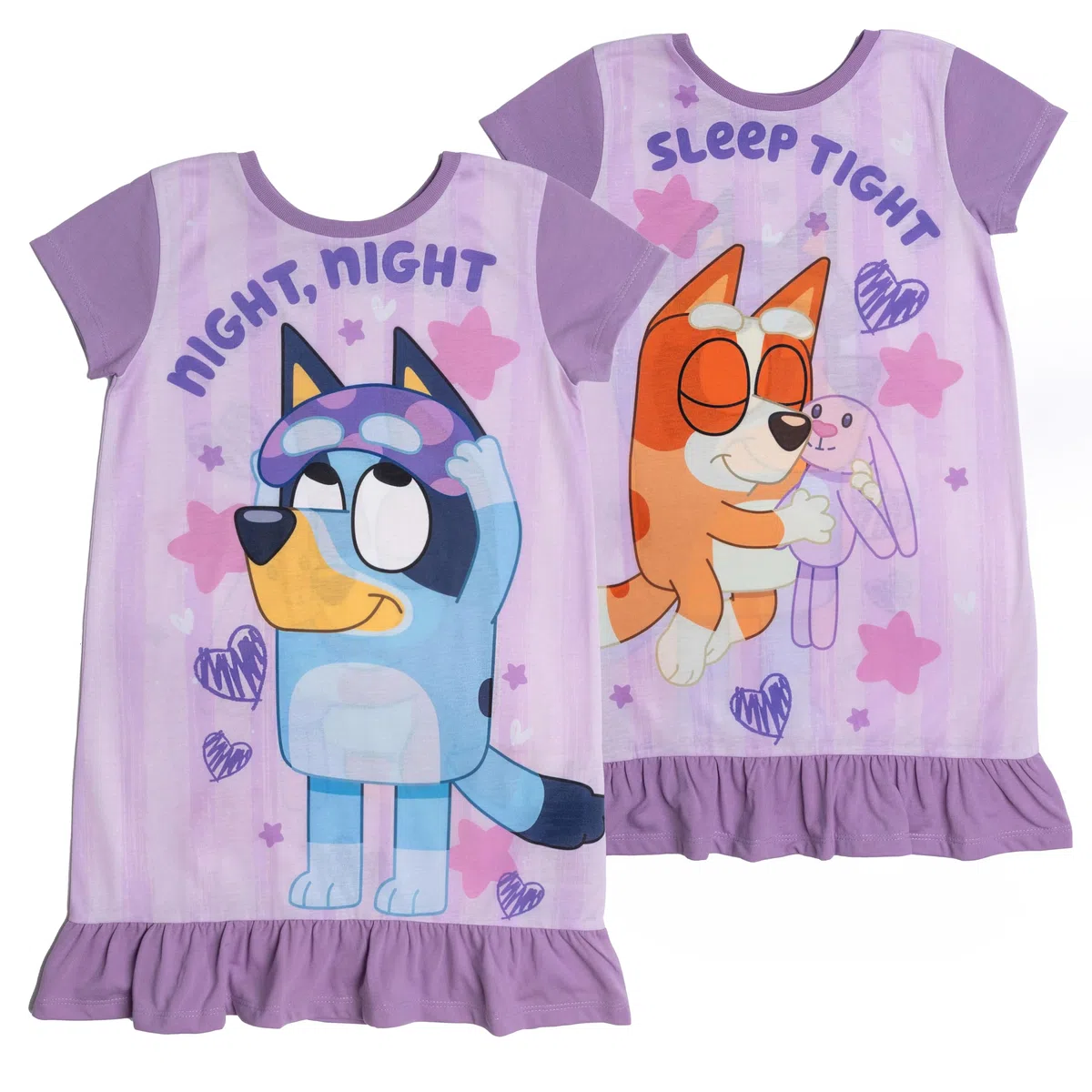 Bluey Camisón reversible y Bingo para niñas