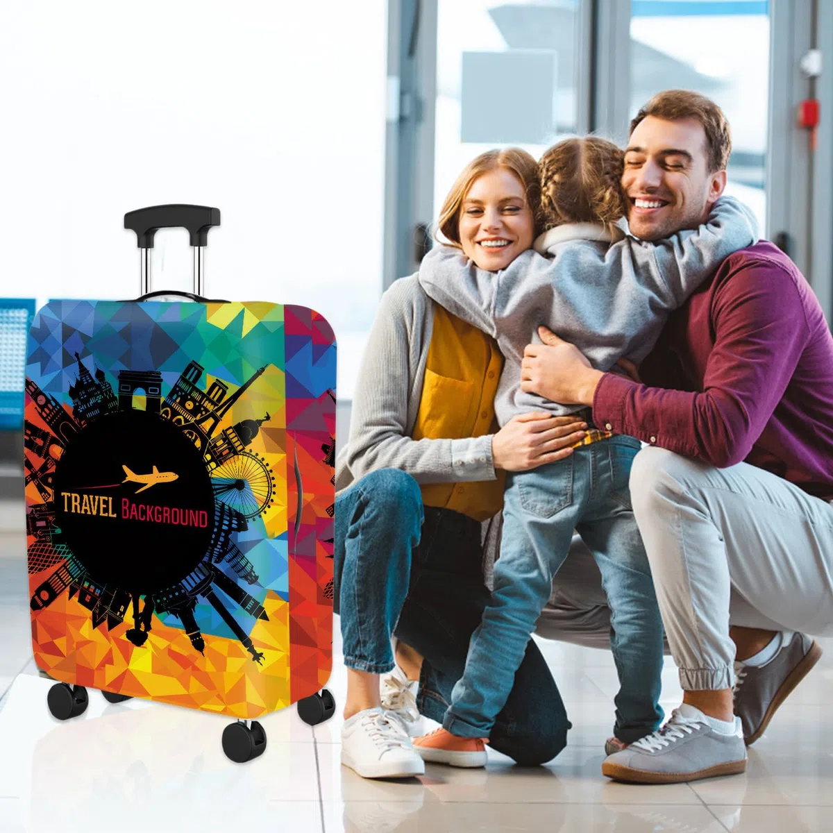 Cubierta Elástica de Equipaje de Viaje Cubierta Protectora de Equipaje Funda Maleta Cabina para Maleta de 22 a 32 Pulgadas (XL)