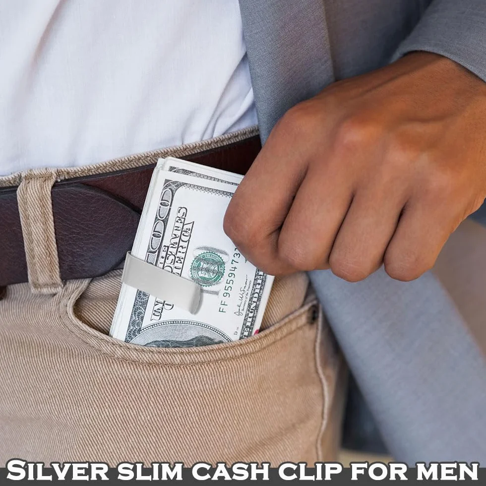 40 Piezas Clip de Dinero de Metal Pinza para Billetes de Acero Inoxidable Pinza de Plata para Billetes Hombre Multifuncional Clip Dinero para Efectivo, Factura, Tarjeta de Visita