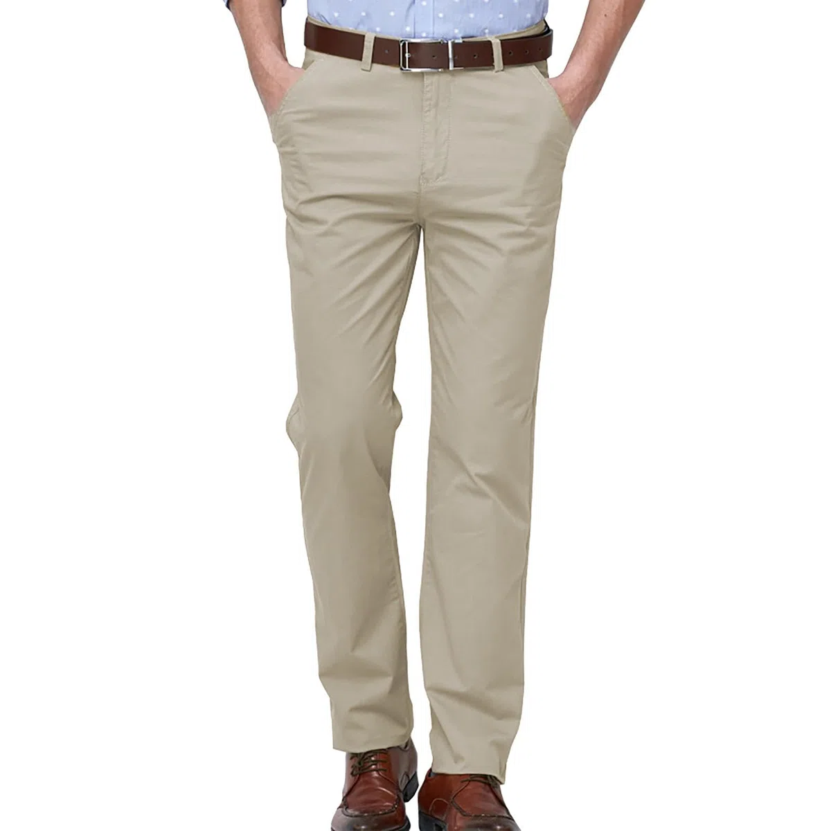 Pantalones de traje elegantes para hombre, largos, de algodón, corte recto, pantalones de negocios con bolsillos, parte delantera plana, para trabajo, camarero, hombre, pantalones formales