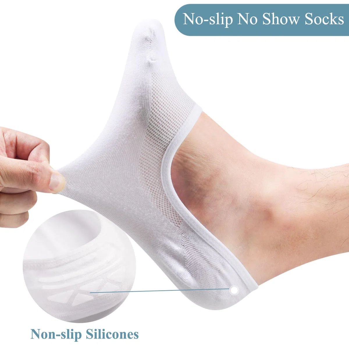 Calcetines invisibles para hombre, 6-8, 9-12, de corte bajo, antideslizantes, con forro oculto, 6 pares