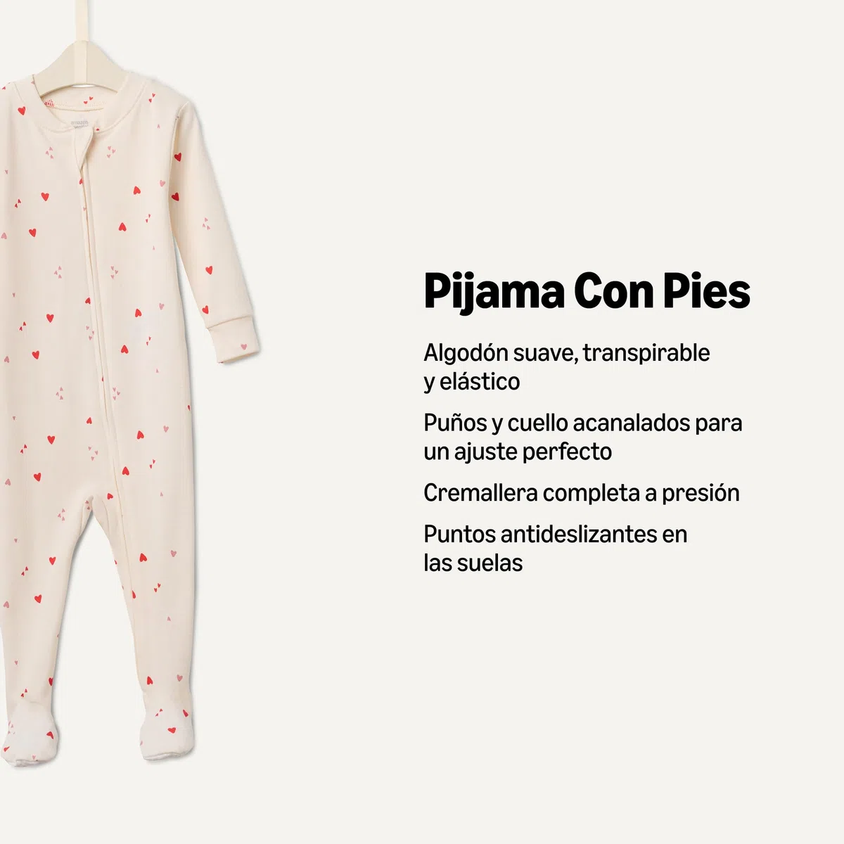 Amazon Essentials x Sofia Grainge Pijama Ceñido de Algodón con Pies Unisex Bebés