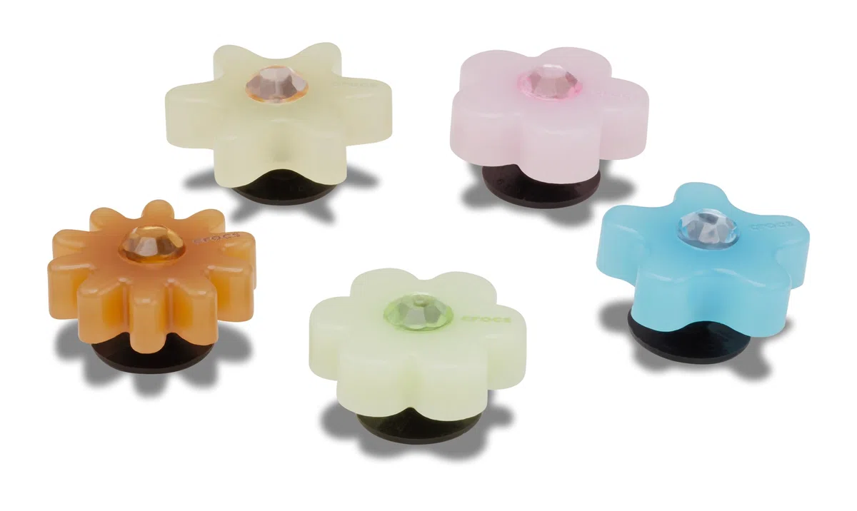Crocs Jibbitz Charms, flor iluminada, paquete de 5