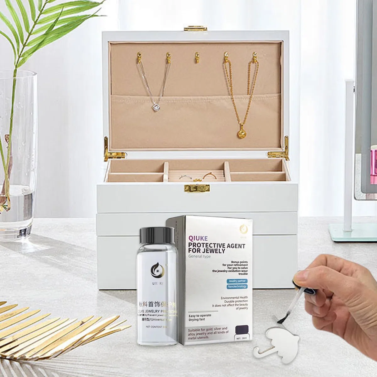 Recubrimiento de joyas, recubrimiento protector de joyas, sellador de pulido protector transparente para proteger y proteger el metal y la piedra del empañado, el desgaste la prevención, kit de