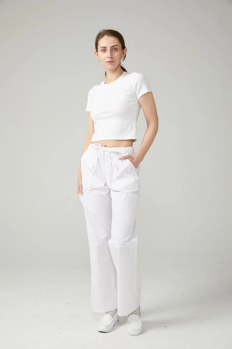 Victory KAIXUAN – PANTALÓN Sanitaria DE Cintura ELÁSTICA con CORDÓN Y MULTIBOLSILLO – Uniforme SEÑORA MÉDICA Enfermera Dentista ESTÉTICA Limpieza HOSTELERÍA – Serie Q8114