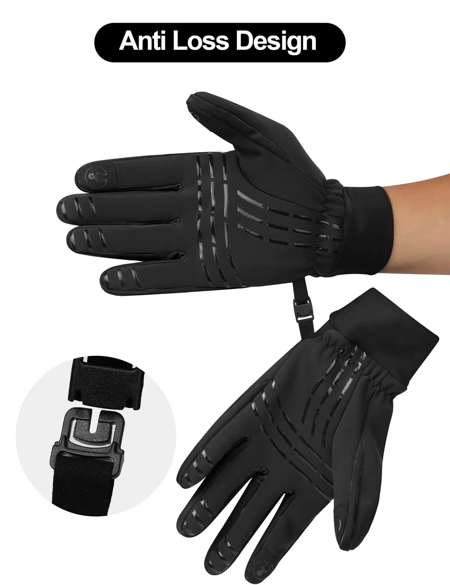 KUTOOK Guantes Invierno al Aire Libre a Prueba de Viento Cálida Pantalla Táctil Anti Slim Palma para Ciclismo Correr Esquí Escalada WF706