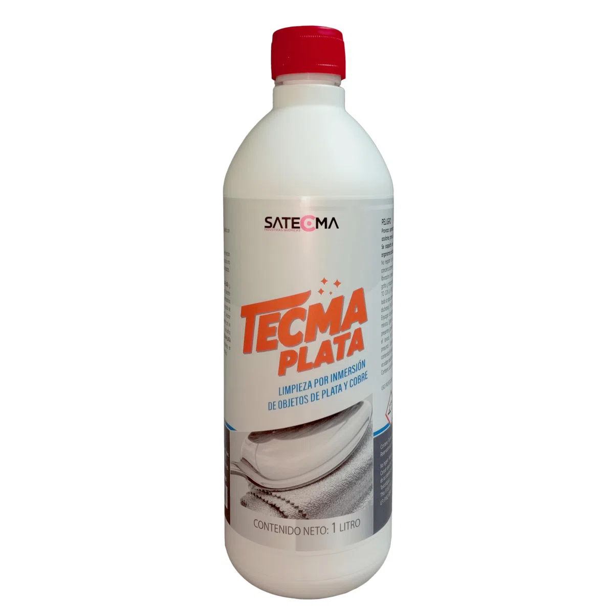 Limpiador Concentrado para Plata TECMA PLATA, Botella 1 Litro | Para realizar baños por inmersión. Apto también para bronce, cobre, laton