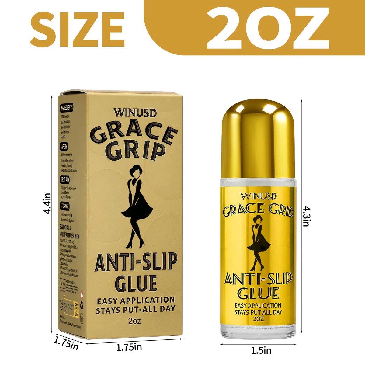 Gracl Grip Body Tools & Fashion Tape - Herramientas de piel enrollables de 2 onzas para ropa, a prueba de sudor, sin residuos, ropa segura para bailarines, ropa atlética, trajes de baño, pelucas y