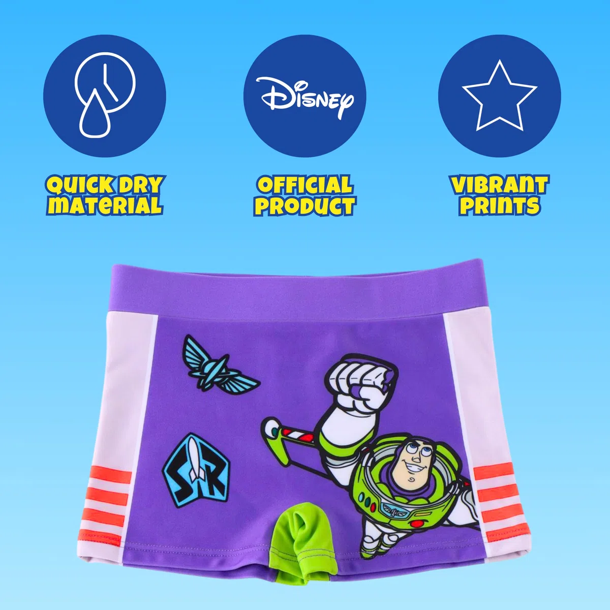 Disney Pixar Toy Story Bañador para Niño, Buzz Lightyear Shorts de Baño Boxer, Bañador de Natación Infantil, Tallas 3 a 8 Años