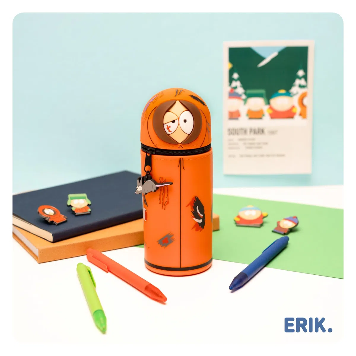 Grupo Erik Estuche Escolar South Park - Estuche pequeño de Silicona para Universidad o Instituto │ Vuelta al Cole : Material Escolar y papeleria │ Extensible, Impermeable y con Cremallera