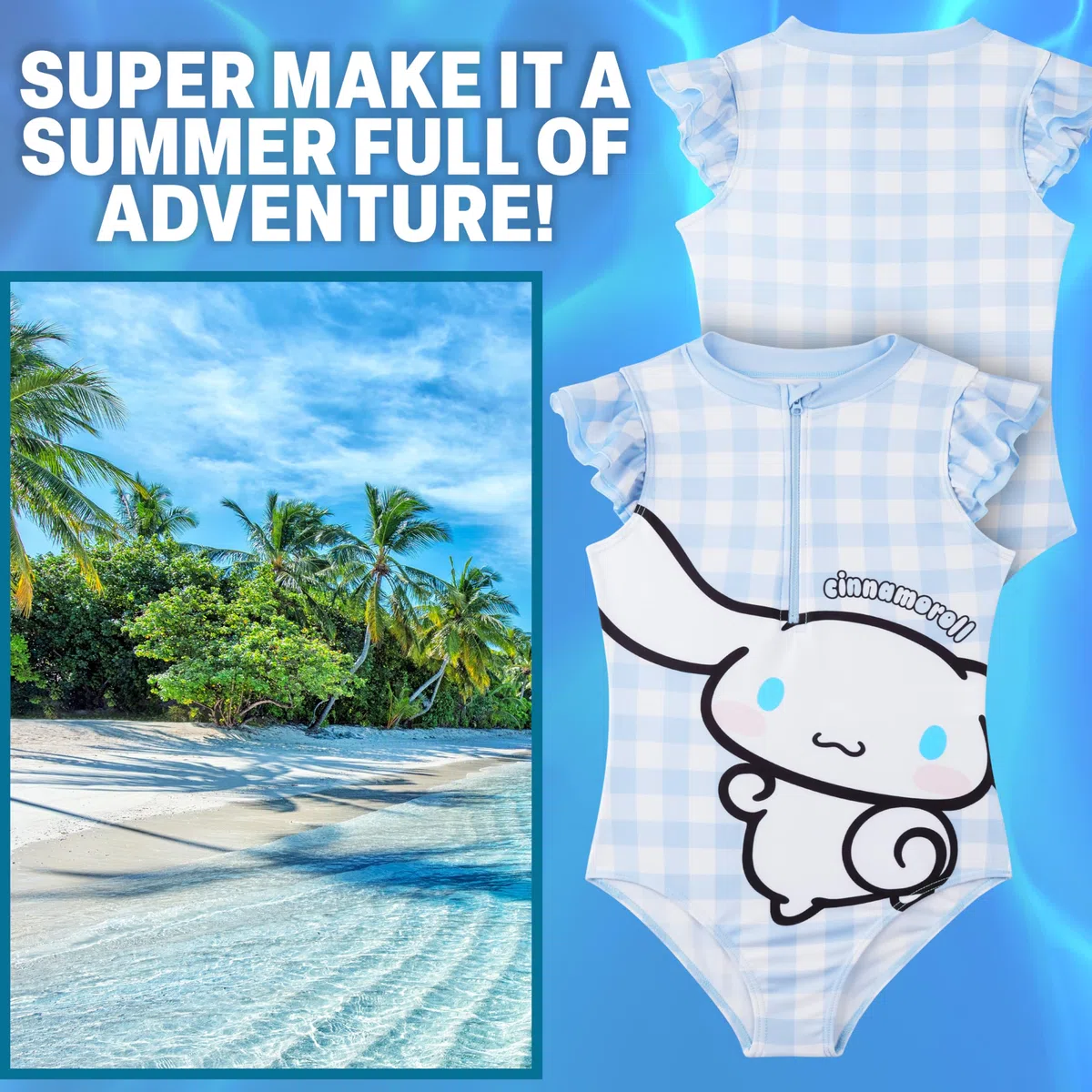 Disney Stitch | Barbie | Hello Kitty Bañadores Una Pieza Niña con Cremallera, Traje de Baño, Ropa Verano Niña 5–14 Años