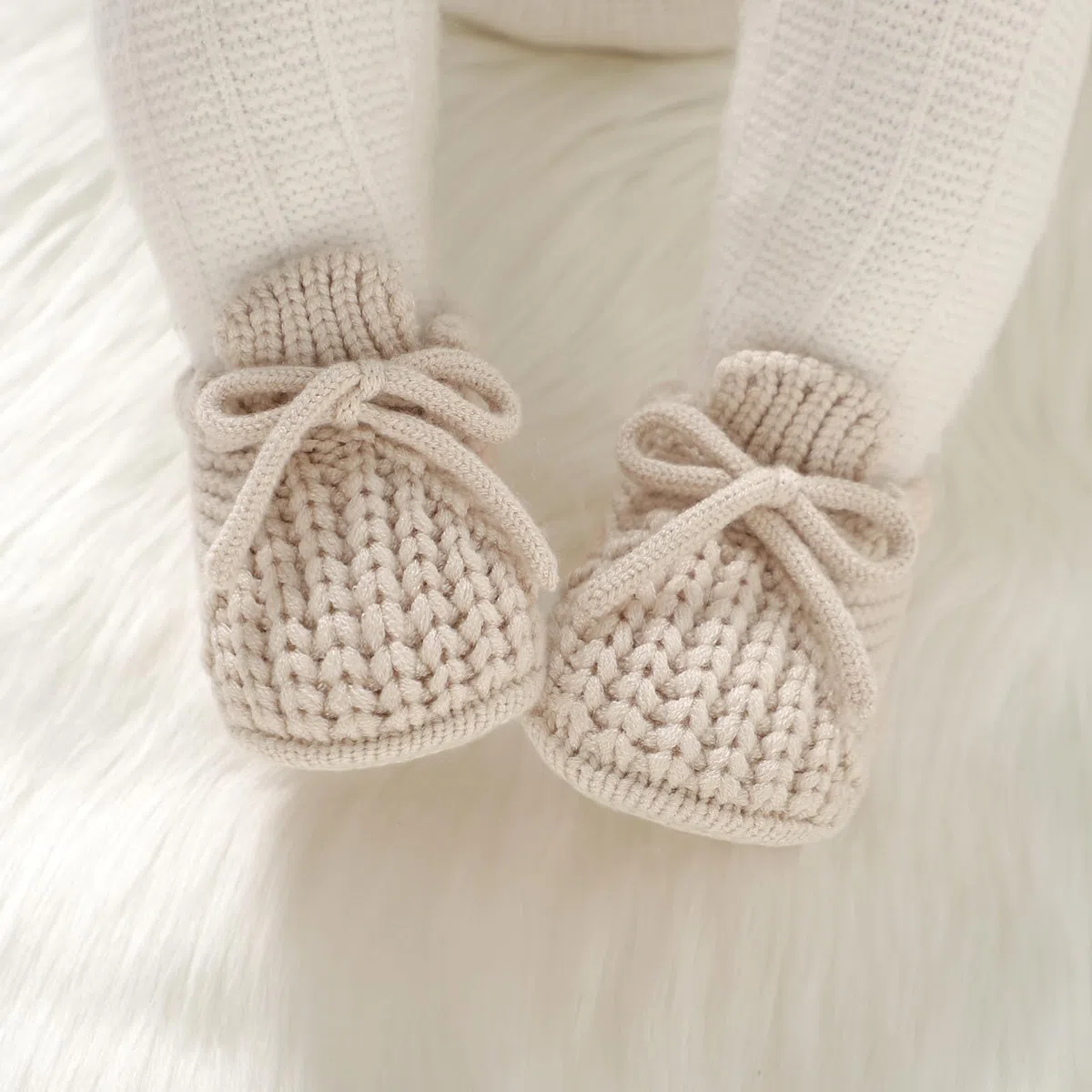 Botines de bebé recién nacido para recién nacido, acogedores, de punto, suaves, para niños y niñas