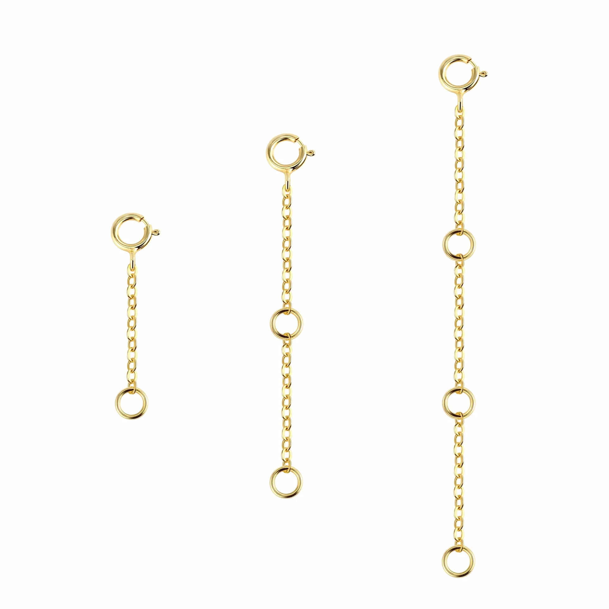 ALEXCRAFT Extensión de cadena de oro rosa, 3 unidades, chapado en oro rosa de 14 quilates, cadena de extensión para tobillo, pulsera, cadena de extensión de oro rosa para fabricación de joyas