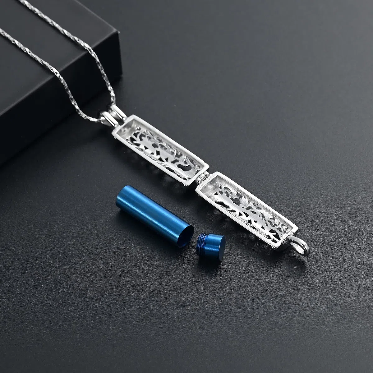 Urna Collar de Cenizas para Mujeres Hombres Árbol de la Vida Cilindro Cremación Joyería Vial Cremación Ceniza Colgante Memorial Joyería Regalos Cenizas Collar