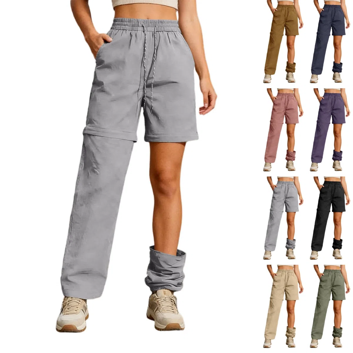 Pantalones de senderismo para mujer, pantalones de trekking, pantalones de jardín, pantalones de exterior, con cremallera, pantalones de trekking, pantalones de jardín, transpirables, pantalones de