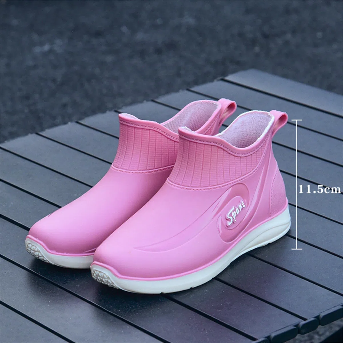 riou Botas De Lluvia Comodas Wellington Boots Lluvia Zapatos De Jardin Botines Jardín Trabajo Moda Flexible Y Antideslizante Negro Azul 36-43
