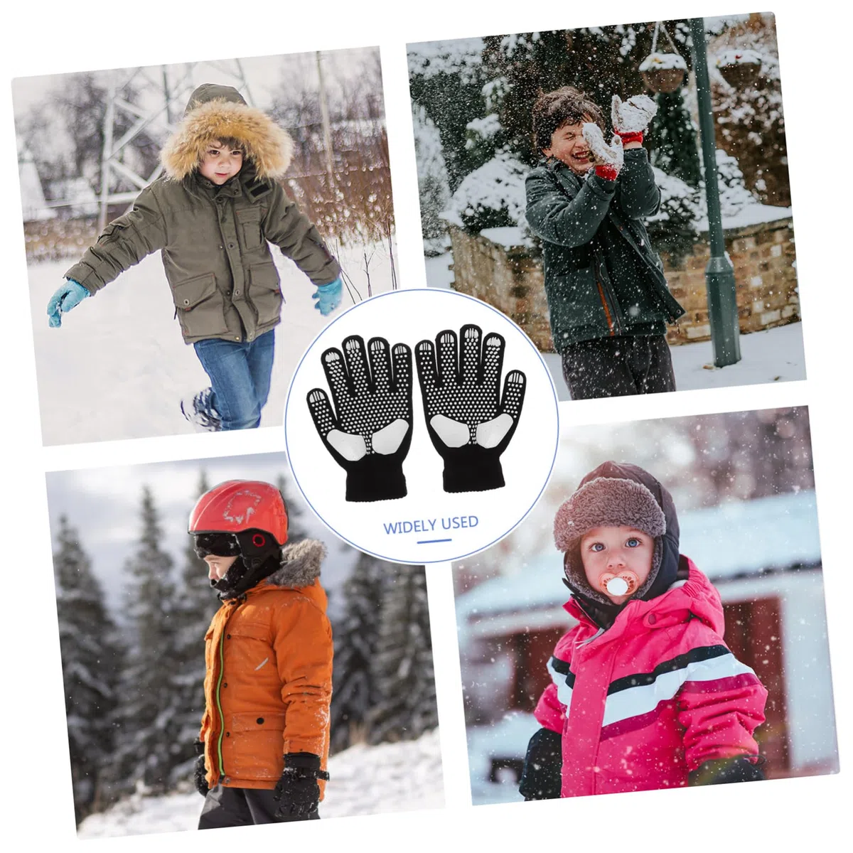 GALPADA Guantes De Patinaje sobre Hielo para Niños Y Niñas con De Nieve Y Imitación, Cálidos Guantes Esquí Invierno, Accesorios Patinaje Artístico Ideales para