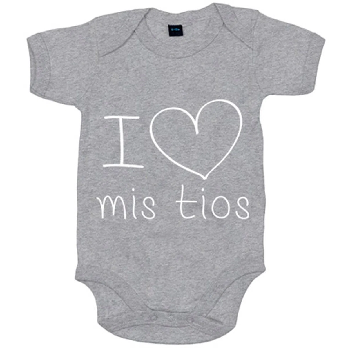 Body bebé I Love mis tíos - Gris, Talla única 12 meses
