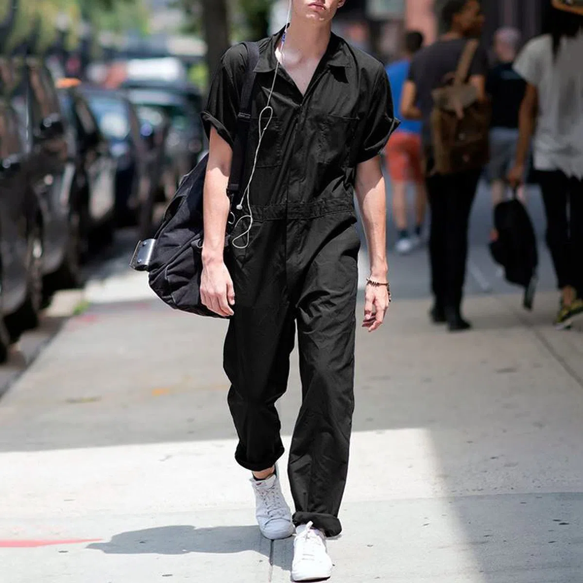Mono de trabajo para hombre, mono verano manga corta, transpirable, chándal pierna recta, pelele con camisa, pantalones impermeables