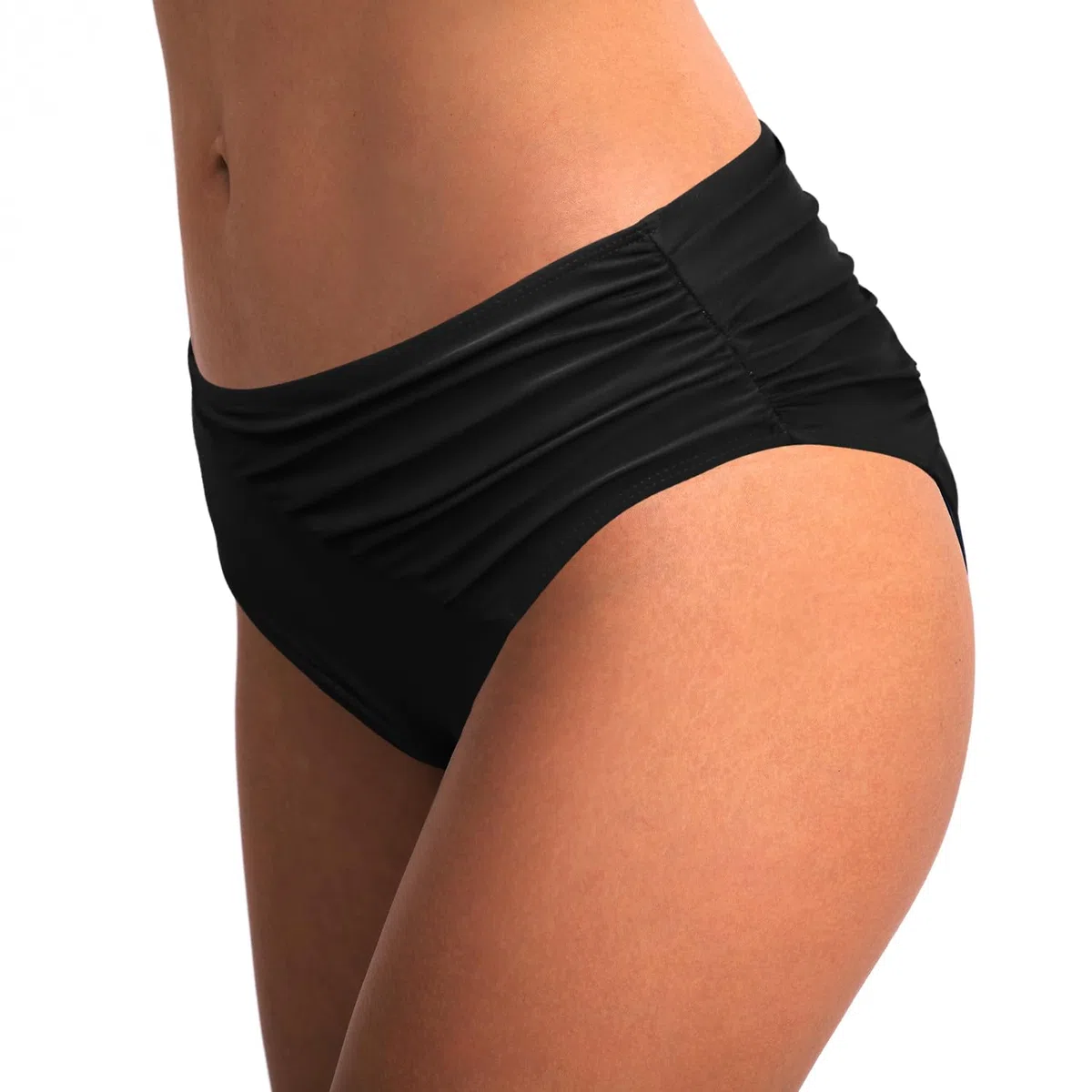Rayson Braguitas de Bikinis Mujer Cintura Alta Ruched Rayas Parte de Abajo Bikini Vientre Plano Trajes de Baño Mujer
