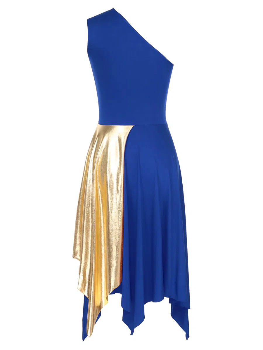 ranrann Vestido de Danza Ballet para Mujer Irregular Vestido Largo de Baile Lírica Contemporánea Traje Baile de Salón Latino Tango Dancewear