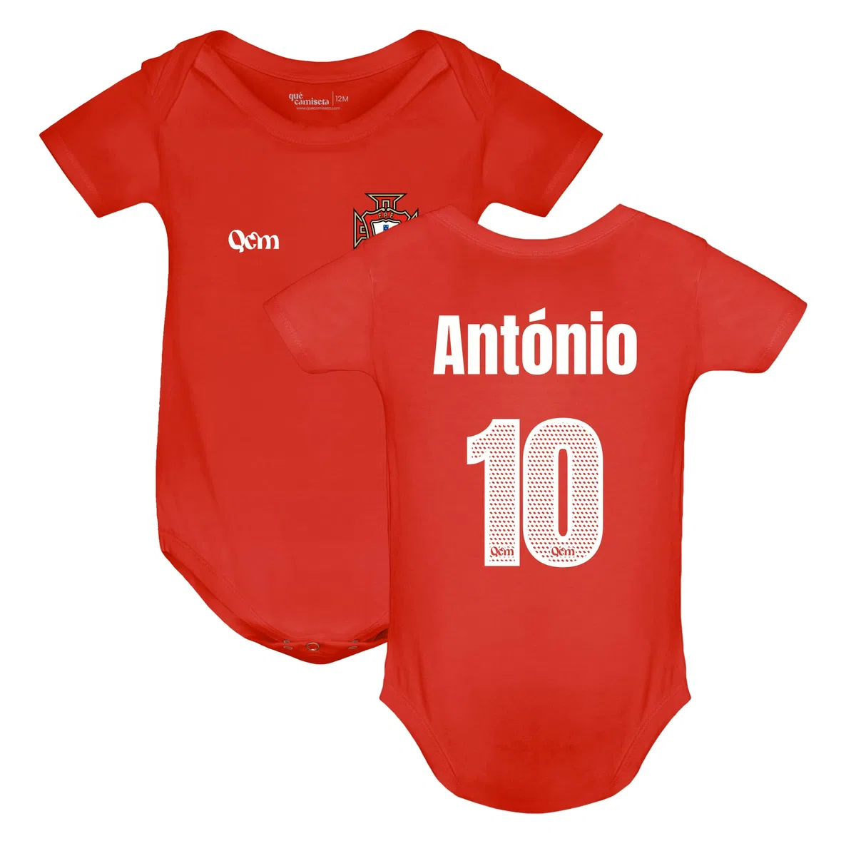 Body Bebé Fútbol Países Personalizable con Nombre y Número - No Oficial