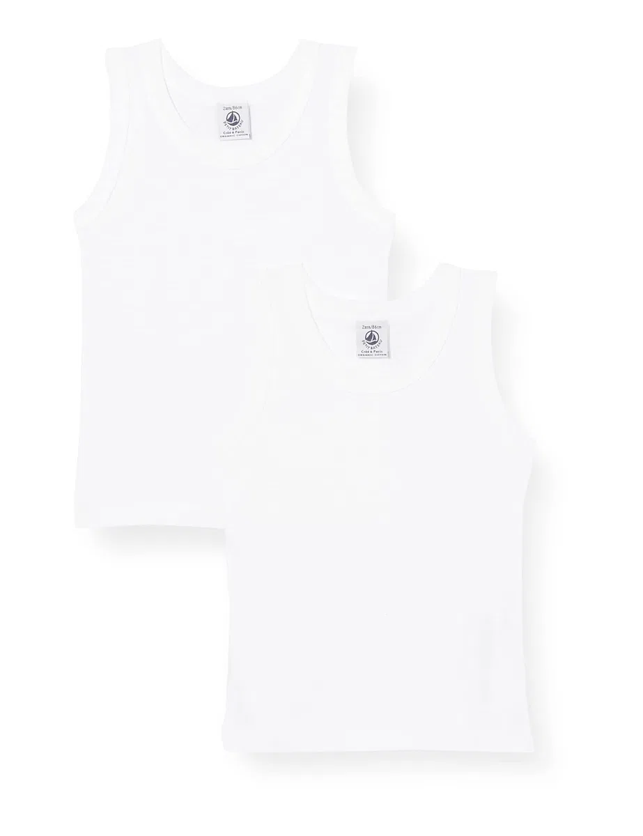 Petit Bateau A01du Camiseta Sin Mangas Niños (Pack de 2)
