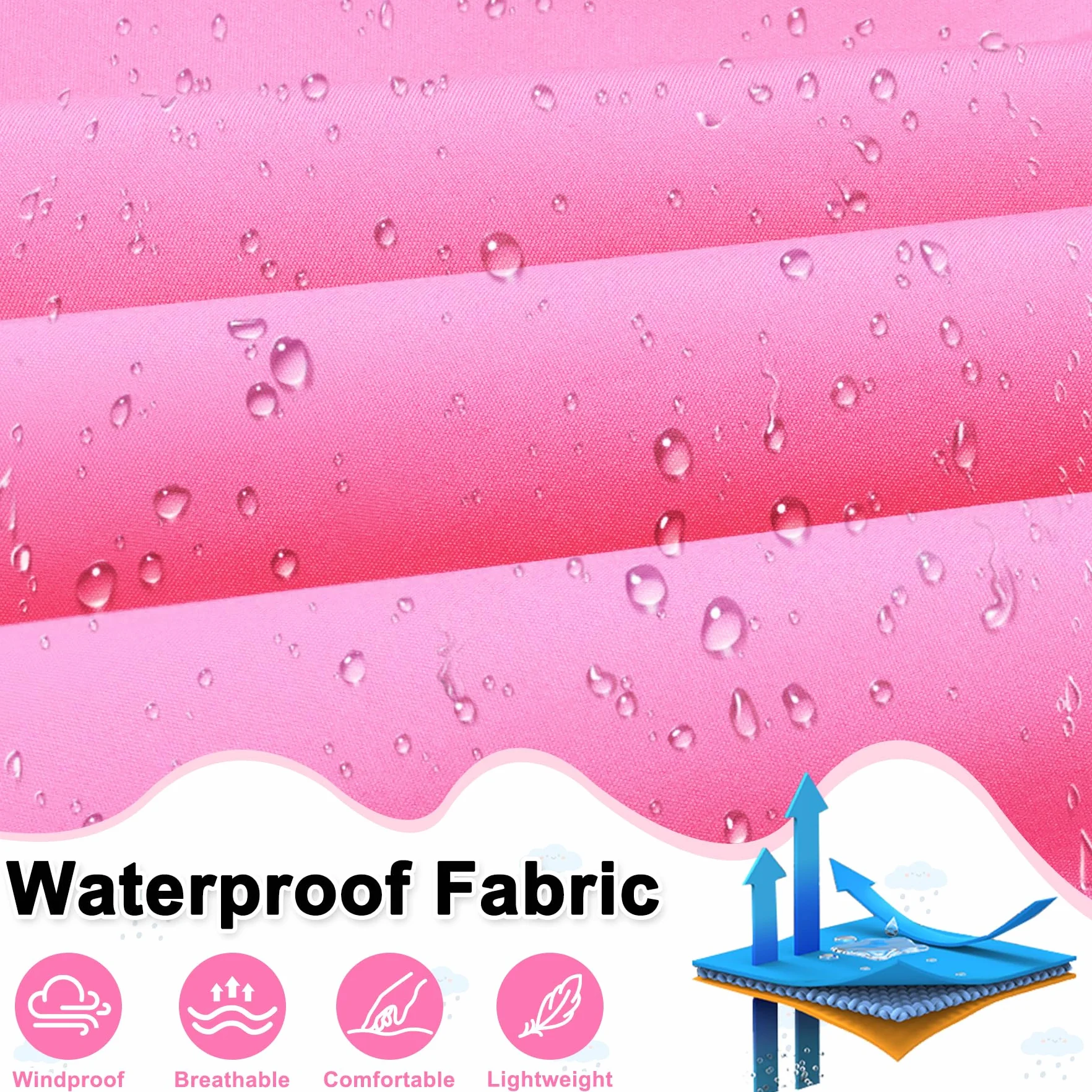 Pantalon Impermeable Niño Niña Peto de Lluvia Plegable Ligero Pantalón de Lluvia Transpirable Pantalón Barro Reflectante 1-10 años