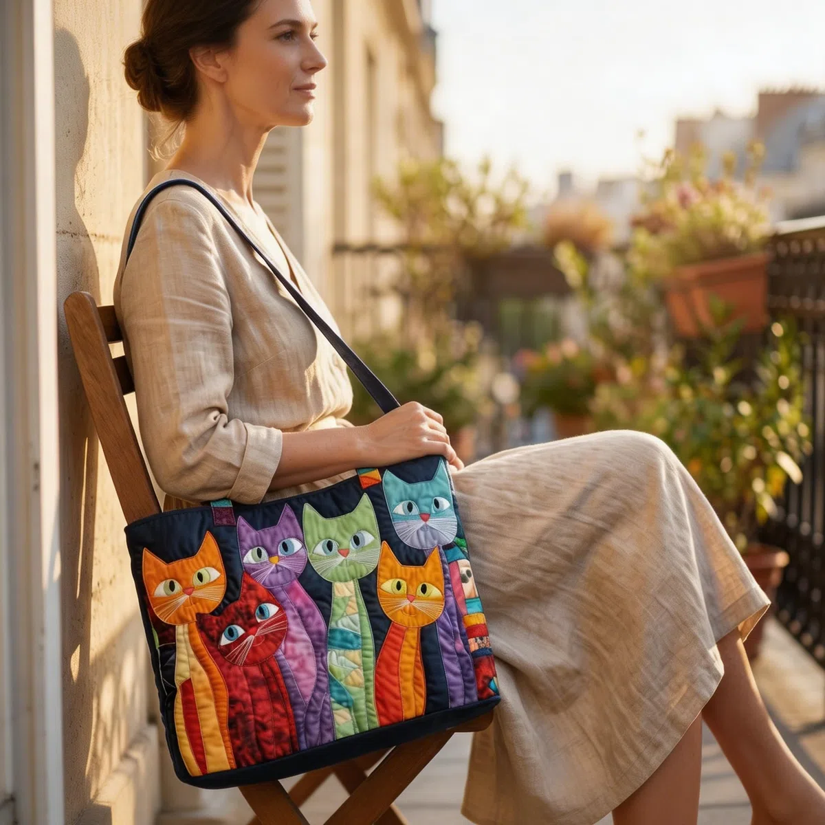 Bolso Mujer Bolsa Mano Tela,Bolsas Tela Serie Estampado Gatos,Diseño Práctico,Bolso Grande,Tela Reutilizable,Uso Playa Trabajo Compras,Regalo Bueno