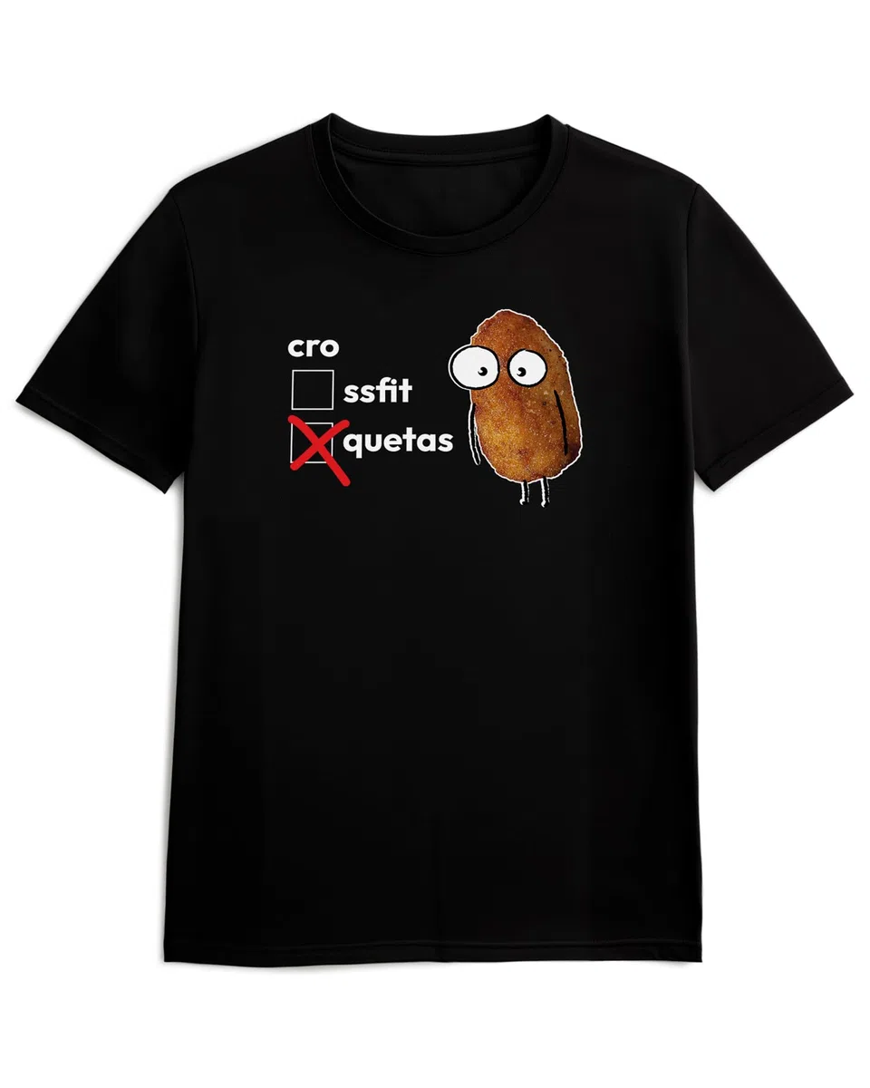 Panorama Camiseta de Manga Corta - Croquetas vs Crossfit - 100% Algodón - Regalos Originales Graciosos - Camisetas Graciosas - Ropa Unisex Hombre y Mujer - Regalo Divertido