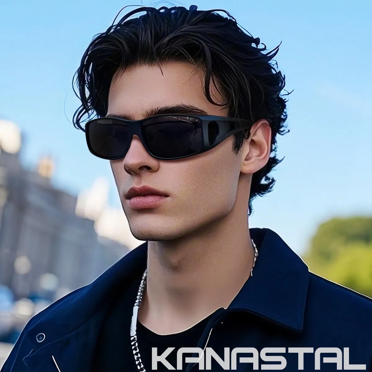 KANASTAL Alta protección UV Gafas de Sol Superpuestas Polarizadas TR90 Ultraligero Rectangulares Protección UV400, Conducción, Deportes al Aire Libre y Viajes