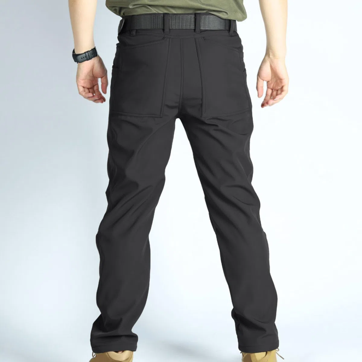 Pantalones de trabajo con forro polar térmico para hombre, pantalones de trabajo impermeables con forro polar para hombre, pantalones deportivos de pierna recta, pantalones de invierno con cintura
