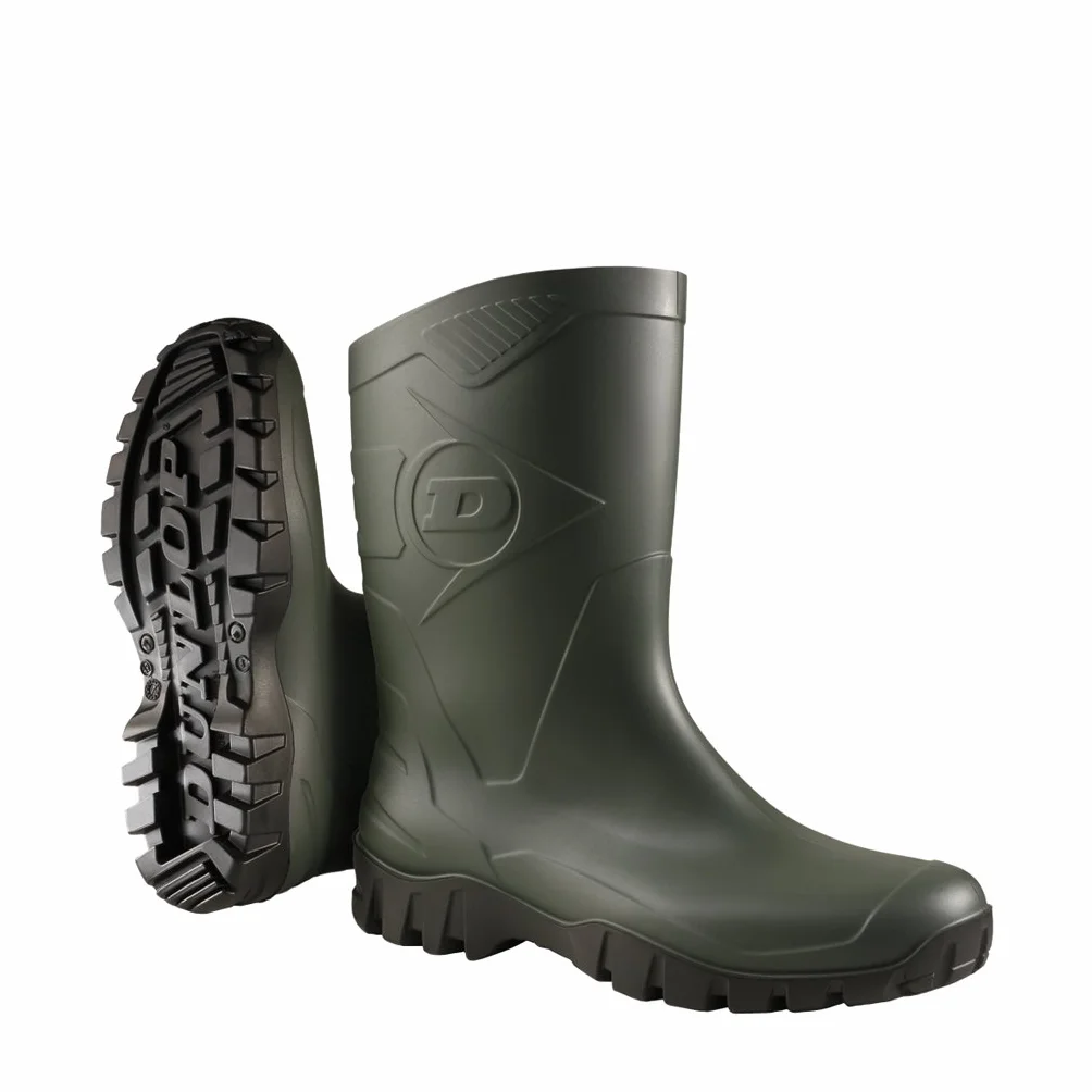 DUNLOP Botas de caucho Dee Calf – Botas de agua de caña media para mujer y hombre – Impermeables, ligeras y cómodas – Verdes – Tallas 41