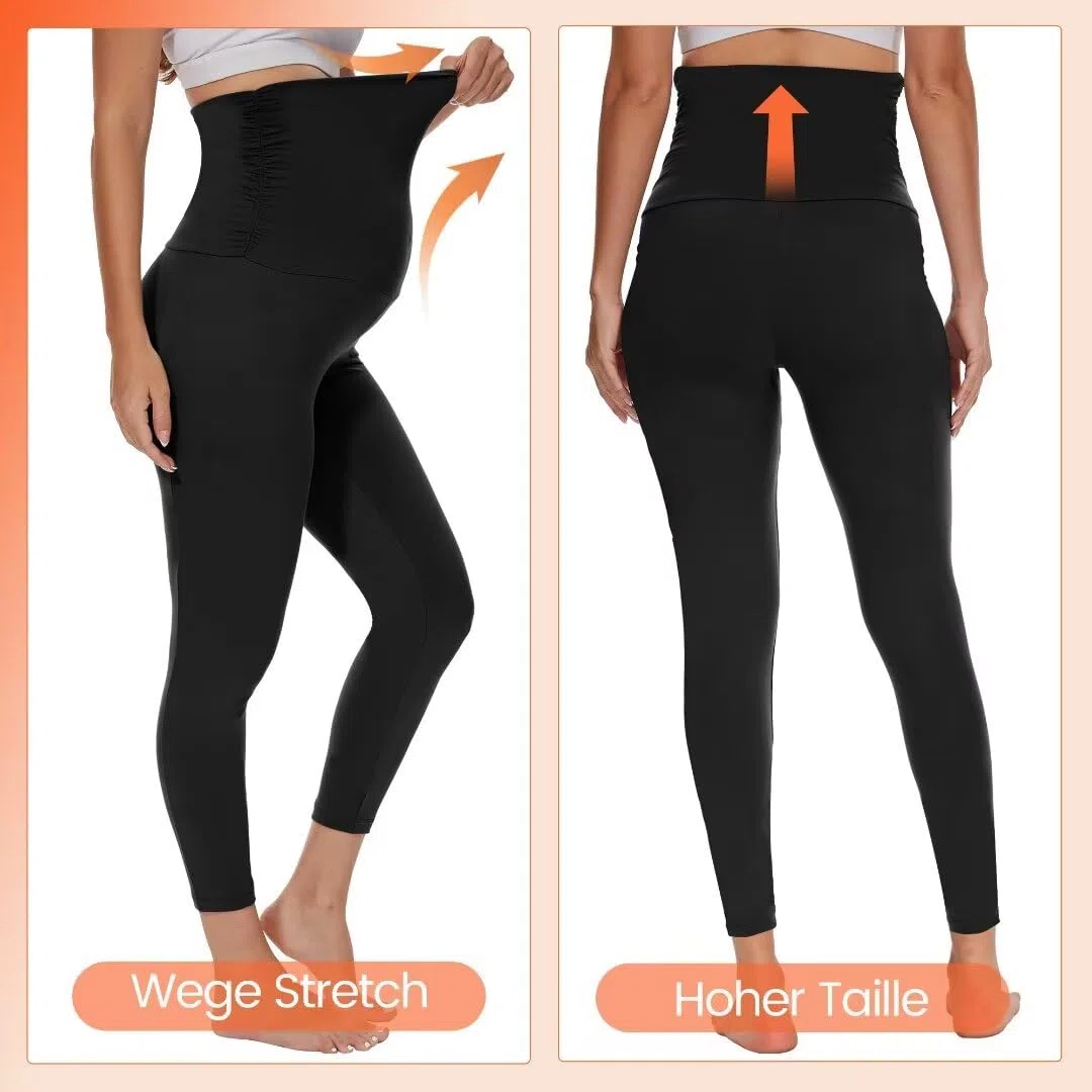 QGGQDD Leggings térmicos de maternidad para mujer, cintura alta, cálidos, para embarazo, invierno, para el hogar, deportes, Negro , XL