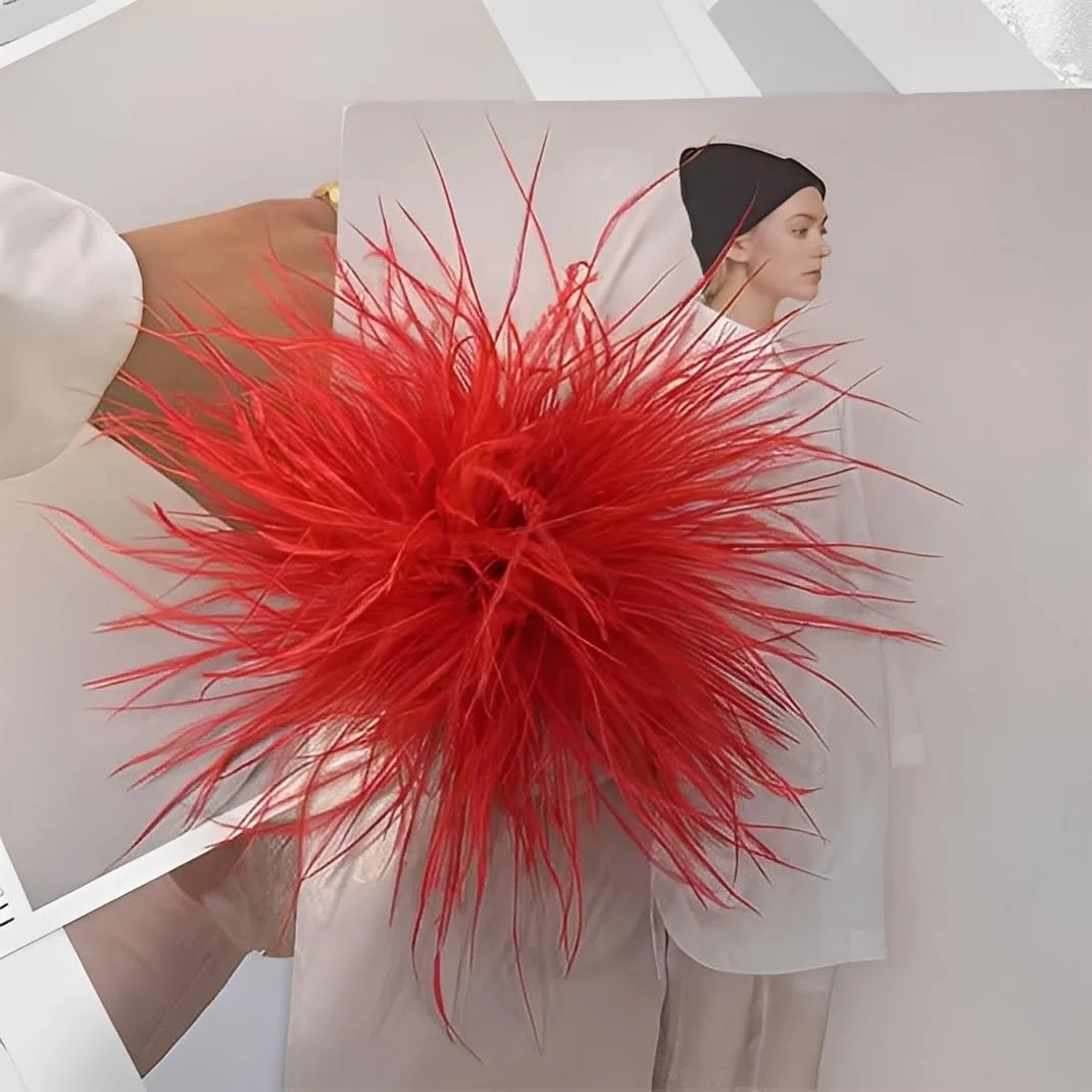 Delicado broche de flores de plumas, pin de solapa floral de gran tamaño para mujeres y hombres, ramillete de tela de 15 cm para chal, vestido, boda, fiesta, baile, banquete, accesorio de joyería de