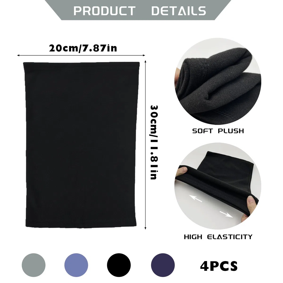 EUPSIIU 4 Piezas Niños Niñas Bufanda Pañuelo Cuello Braga de Cuello, Cubrecuello Deporte Calentador de Cuello Mascarilla Cubrecara Invierno para Running Montar a Caballo