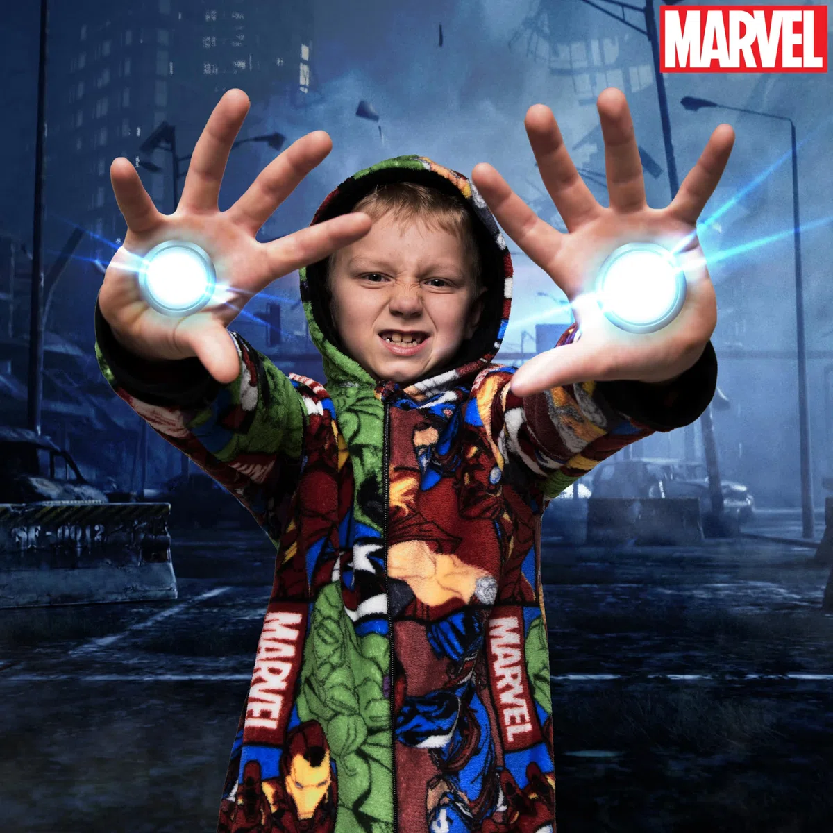 Marvel Pijama Polar para Niños - Mono con Capucha Entero 9 a 15 años Invierno, Disfraz Regalo Chicos, Navidad