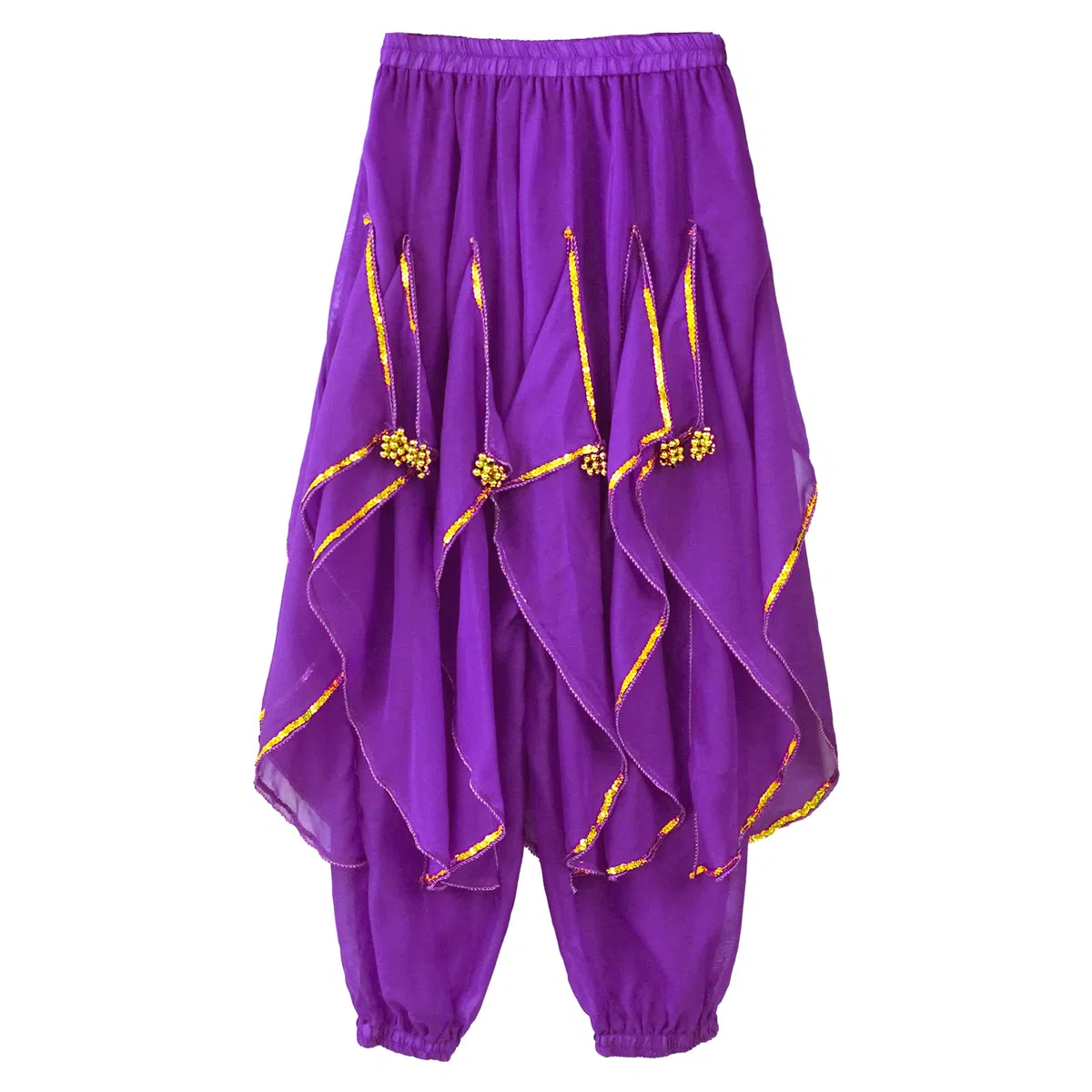 Baisdan Pantalones de harén para danza del vientre, disfraz de danza árabe india, pantalones tribales ondulados