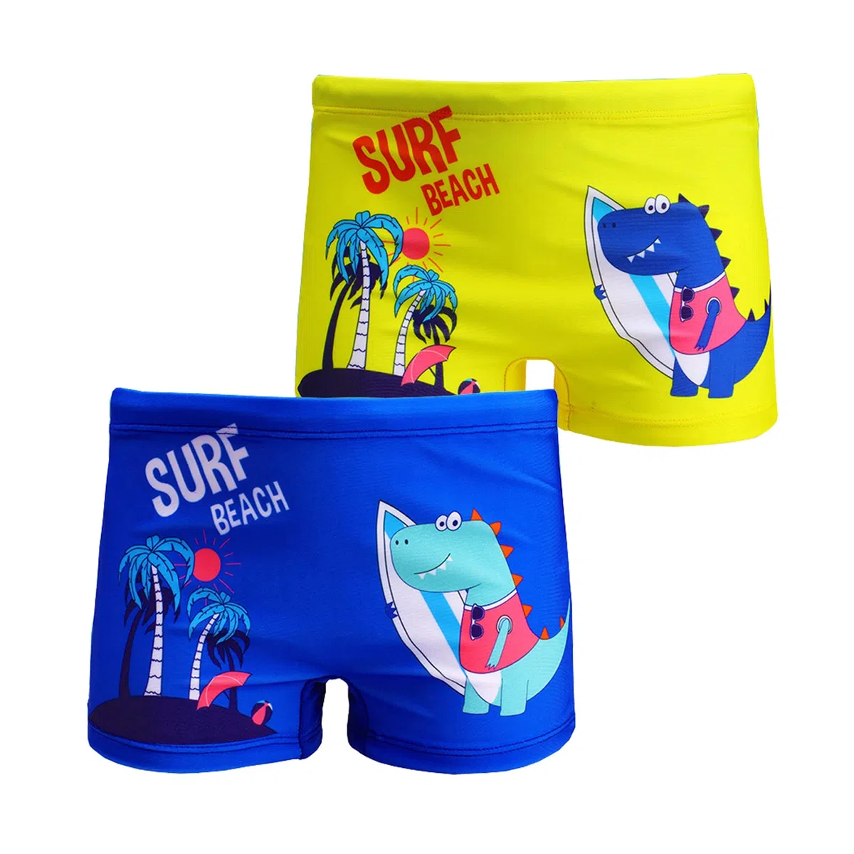 Paquete de 2 Bañadores Cortos niños de 1 a 10 años, Trajes de baño para niños pequeños Lindos Pantalones Cortos de Dinosaurio