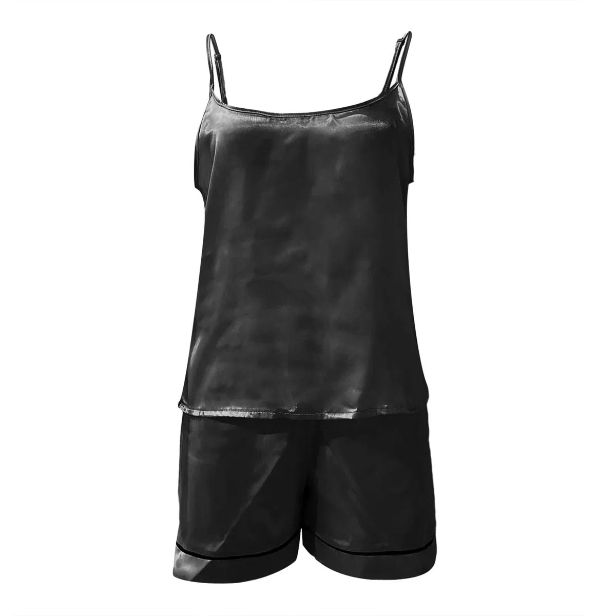 Conjunto de pijama de 4 piezas de satén y seda con mangas largas y botones para adolescentes y niñas