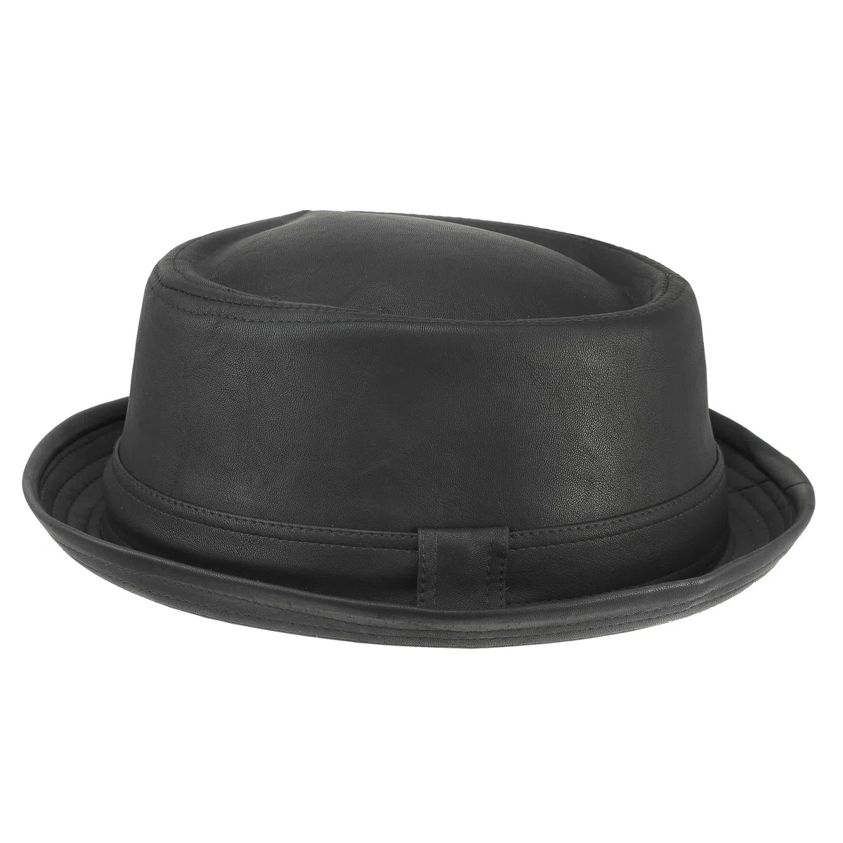 Sombrero negro vintage flexible, estilo Pork Pie, hecho con piel sintética, similar al de Heisenberg en Breaking Bad, unisex