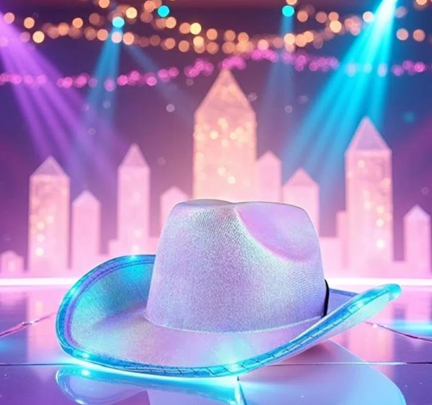 Sombrero de vaquero unisex con luz LED intermitente, divertido sombrero iluminado para boda, graduación, fiesta de cumpleaños, Halloween, Navidad