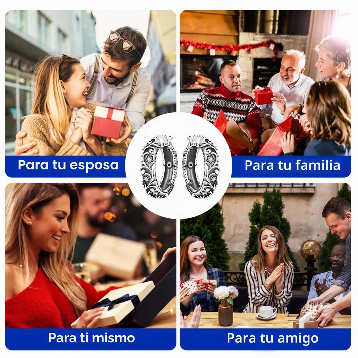 Pendientes de aro de plata de ley 925 hipoalergénicos para mujer, joyería minimalista para el día a día
