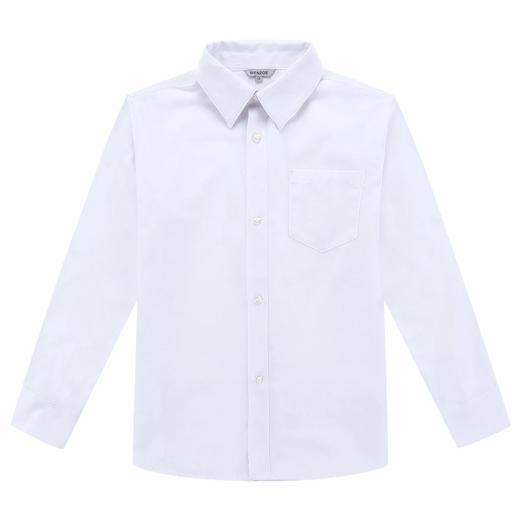 Bienzoe Niño Uniforme Escolar Manga Larga Oxford Camisa