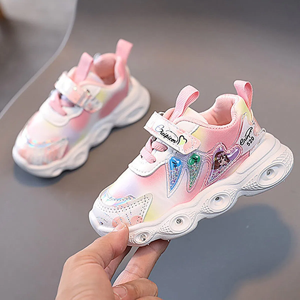 Zapatillas Deportivas Niña Zapatillas Luces Running Bambas, con Luces Led Brillantes, para Niña con Suela Goma Antideslizante