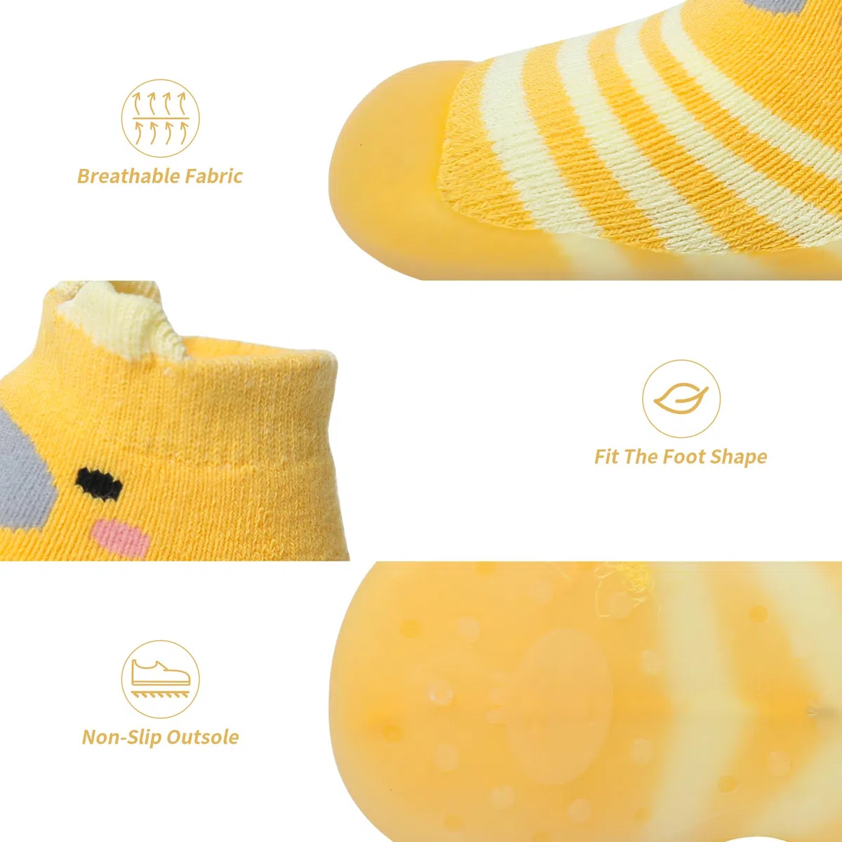 Zapatos Bebe Primeros Pasos Zapatos Calcetines Bebe, Calcetines Antideslizantes Niño con Suela de Goma Suave Zapatillas Unisex Bebé con Estampado de Dibujos Animados