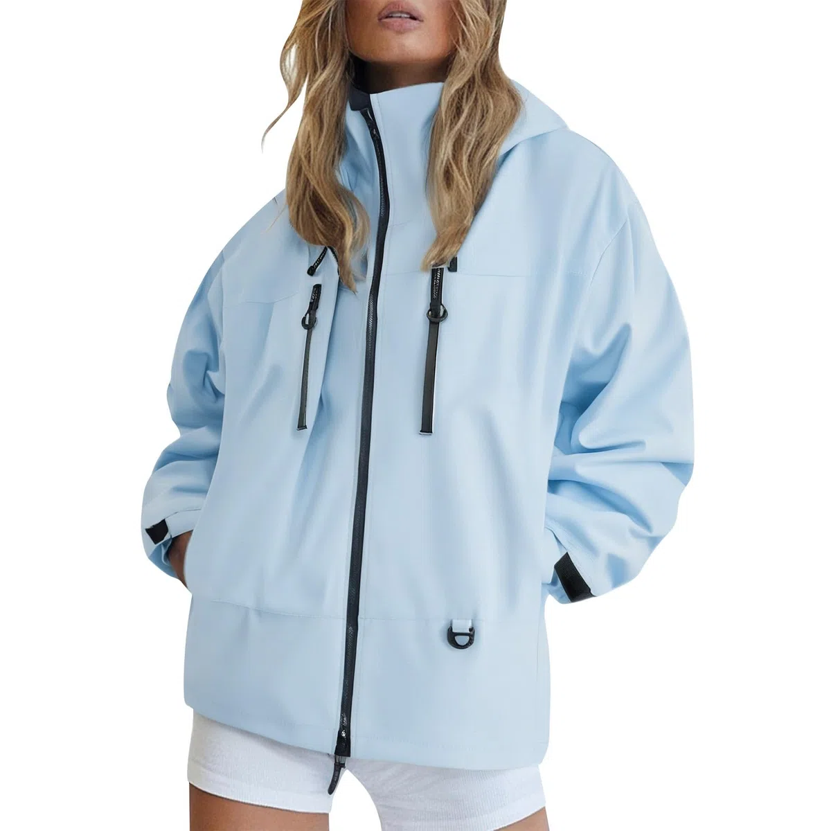 MJGkhiy Chaqueta impermeable mujer cortavientos chaquetas impermeables ligera chaqueta cortavientos lluvia con capucha deportiva senderismo Trench impermeable talla grande chaleco running Softshell
