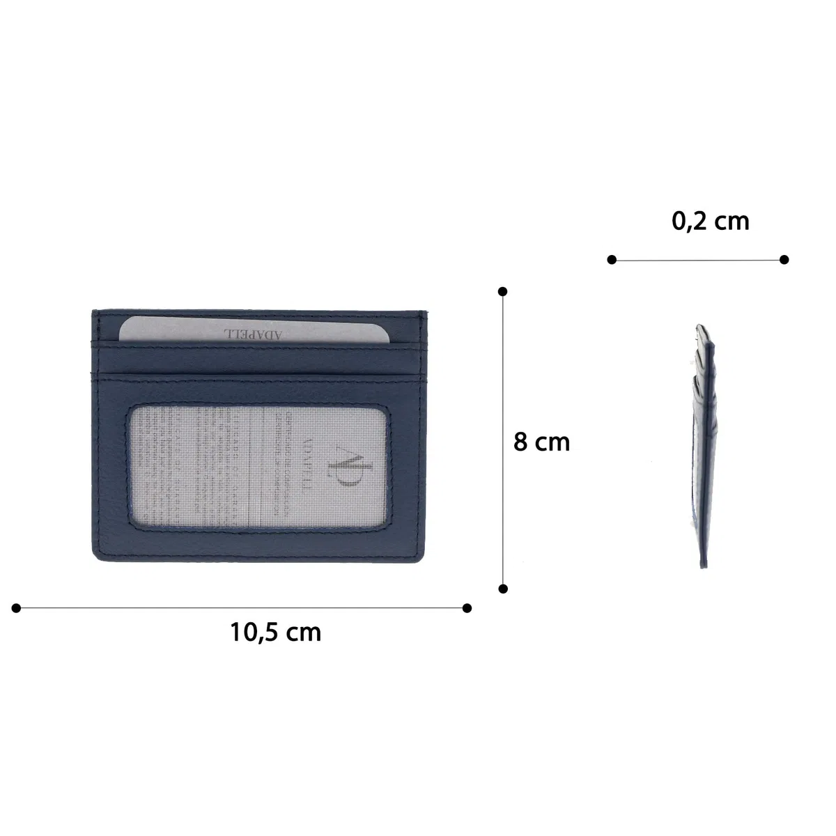 Tarjetero - Tarjetero Cuero - Tarjetero pequeño – Tarjetero Piel auténtica - Tarjetero Unisex - Capacidad hasta 8 Tarjetas