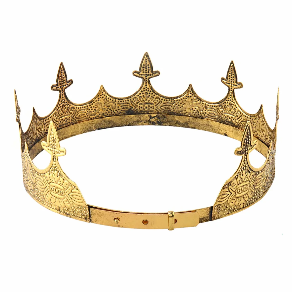 Tiara de corona real de joyería para cabello de rey, tiara grande de metal para hombres, disfraz de Halloween, M, Metal
